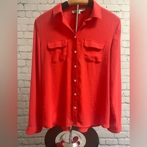Loft red flowy blouse size S